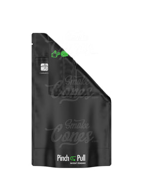 Matte-Black 6" x 9.8" Mylar Pinch N Pull Child Resistant & Tamper Evident Bags (28 gram) 250/Box