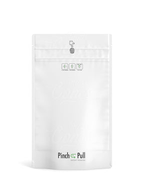 Matte-White 6" x 9.8" Mylar Pinch N Pull Child Resistant & Tamper Evident Bags (28 gram) 250/Box