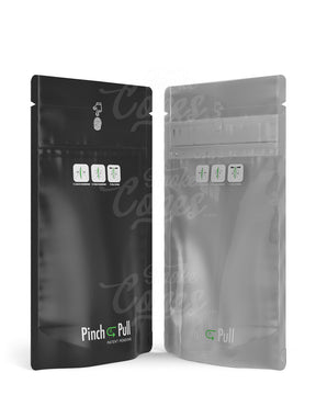 Matte-Black 4" x 7" Pinch N Pull Mylar Child Resistant & Tamper Evident Vista Bags (7 grams) 250/Box