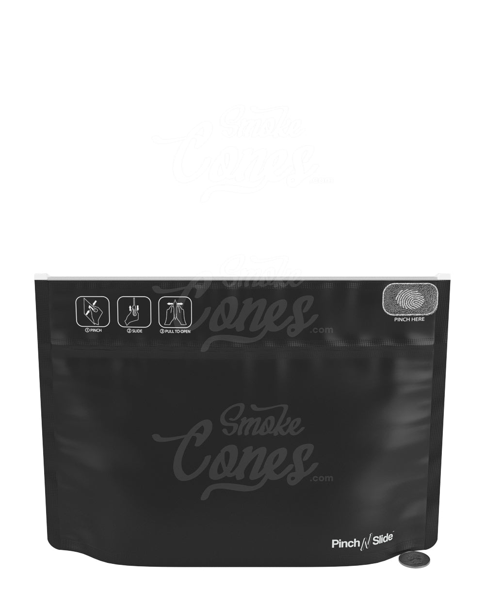 Matte-Black 12" x 9" Mylar Pinch N Slide Child Resistant ASTM Exit Bags (56 grams) 250/Box