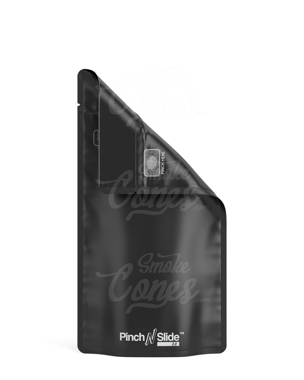 Matte-Black 5" x 8.8" Mylar Pinch N Slide 3.0 Child Resistant & Tamper Evident Bags (14 grams) 250/Box