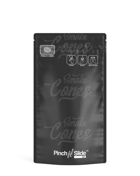 Matte - Black 5" x 8.5" Pinch N Slide 3.0 Mylar Child Resistant & Tamper Evident Bottom Loading Bags (14 grams) 250/Box - 3