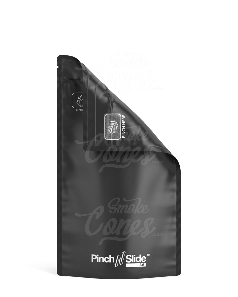 Matte - Black 5" x 8.5" Pinch N Slide 3.0 Mylar Child Resistant & Tamper Evident Bottom Loading Bags (14 grams) 250/Box - 5