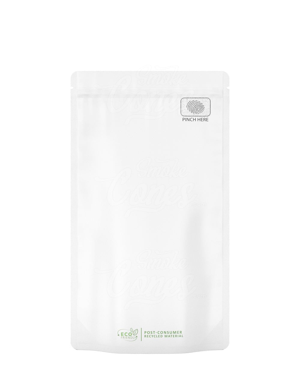 Matte - White 5" x 8" Mylar Pinch N Slide 3.0 Child Resistant & Tamper Evident PCR Bags (14 grams) 250/Box - 2