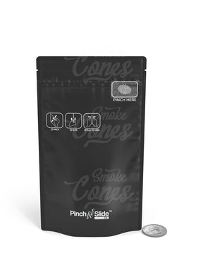 Matte - Black 4" x 7.4" Pinch N Slide 3.0 Mylar Child Resistant & Tamper Evident Bottom Loading Bags (7 grams) 250/Box - 9