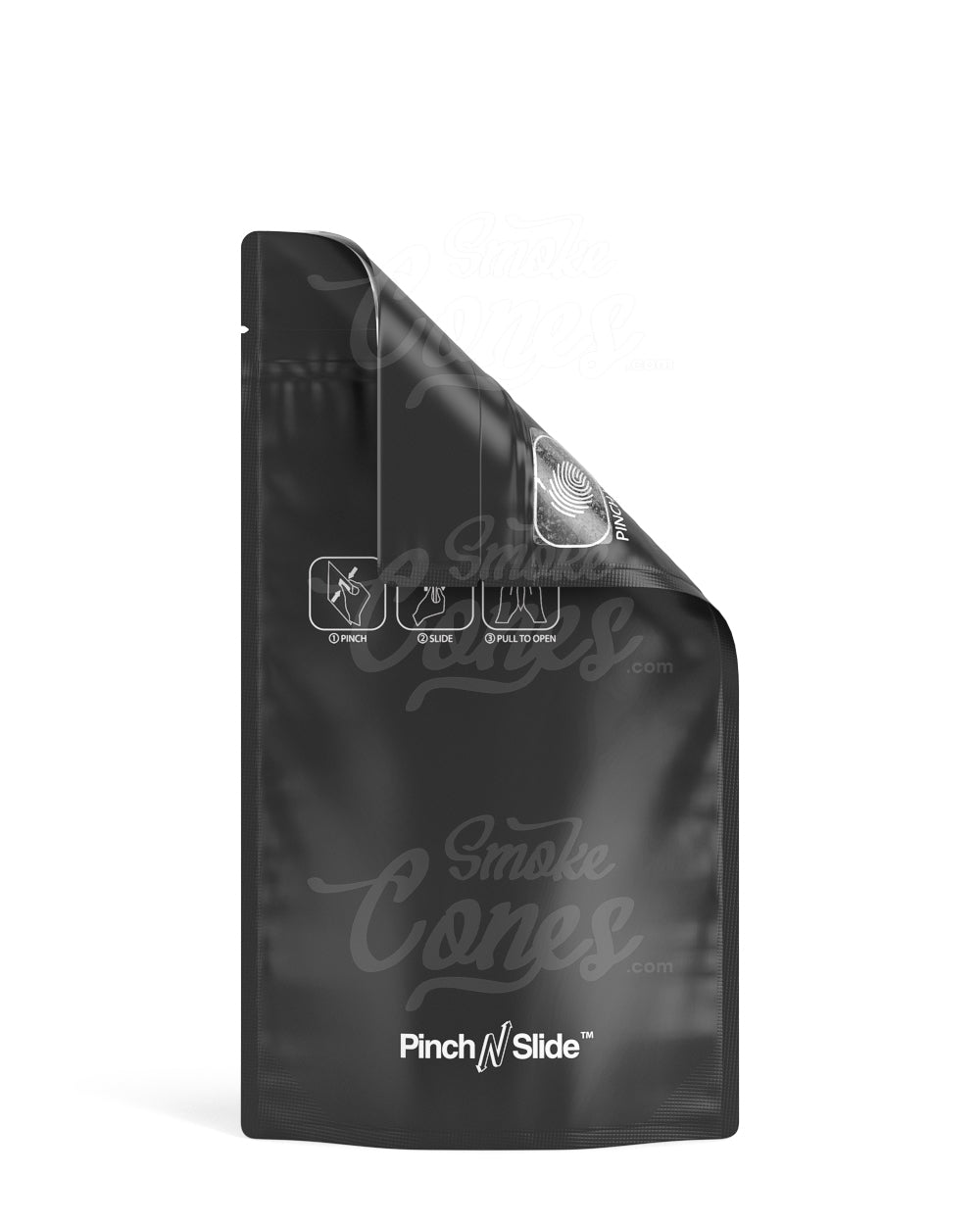 Matte-Black 4" x 7.4" Pinch N Slide 3.0 Mylar Child Resistant & Tamper Evident Bags (7 grams) 250/Box