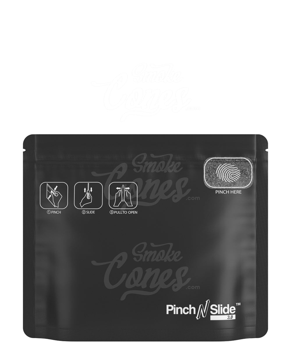 Matte-Black 8" x 6" Mylar Pinch N Slide 3.0 Child Resistant & Tamper Evident Exit Bags (28 grams) 250/Box