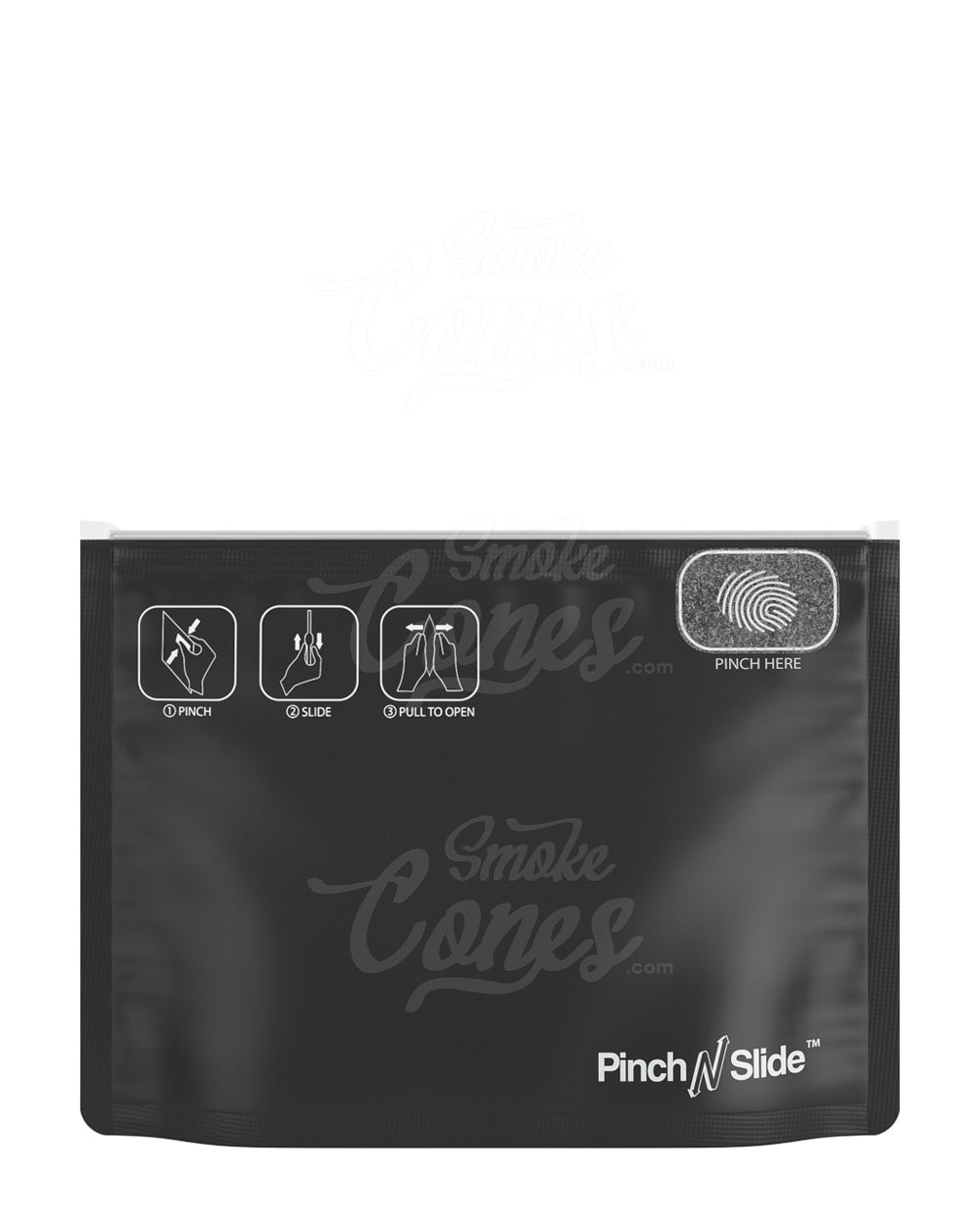 Matte-Black 8" x 6" Mylar Pinch N Slide Child Resistant Exit Bags (28 grams) 250/Box