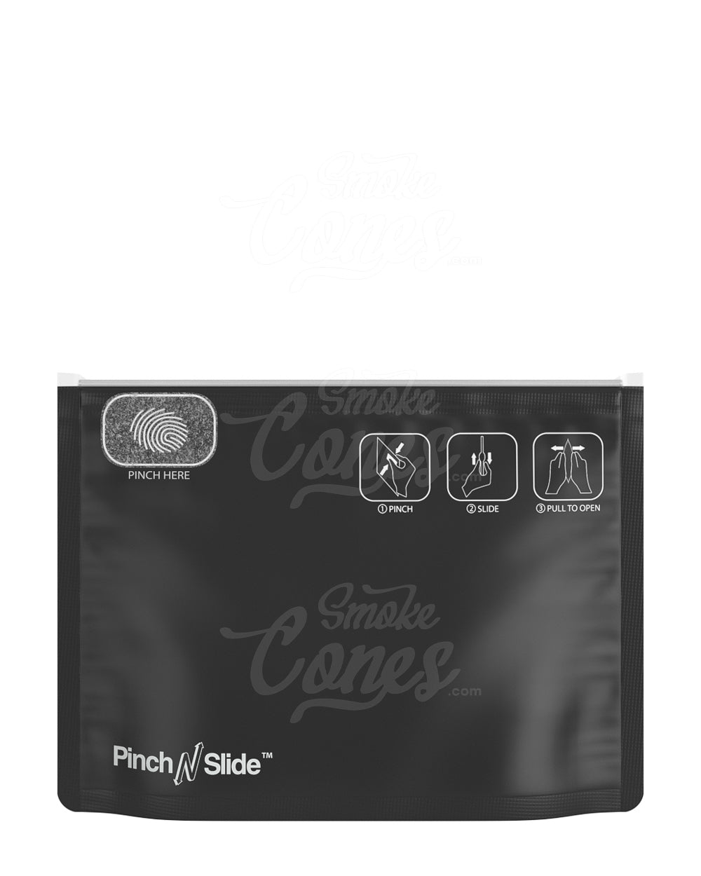 Matte-Black 8" x 6" Mylar Pinch N Slide Child Resistant Exit Bags (28 grams) 250/Box