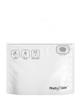 Matte-White 8" x 6" Mylar Pinch N Slide Child Resistant Exit Bags (28 grams) 250/Box