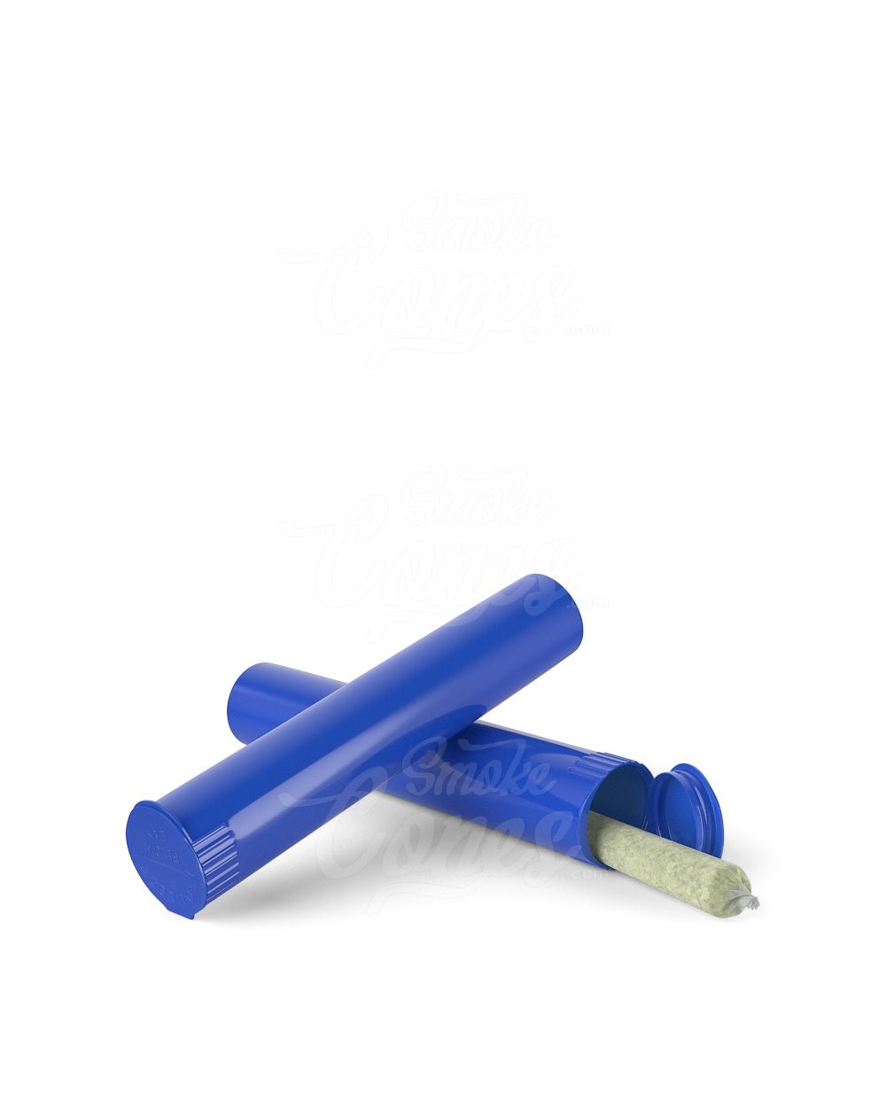95mm Child Resistant Pop Top Opaque Blue Plastic Pre-Roll Tubes 1000/Box - 8