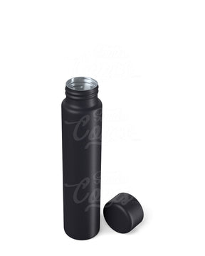 95mm Black Child Resistant Opaque Push Down and Turn Screw On Metal Pre - Roll Tubes w/ Cap 100/Box - 4