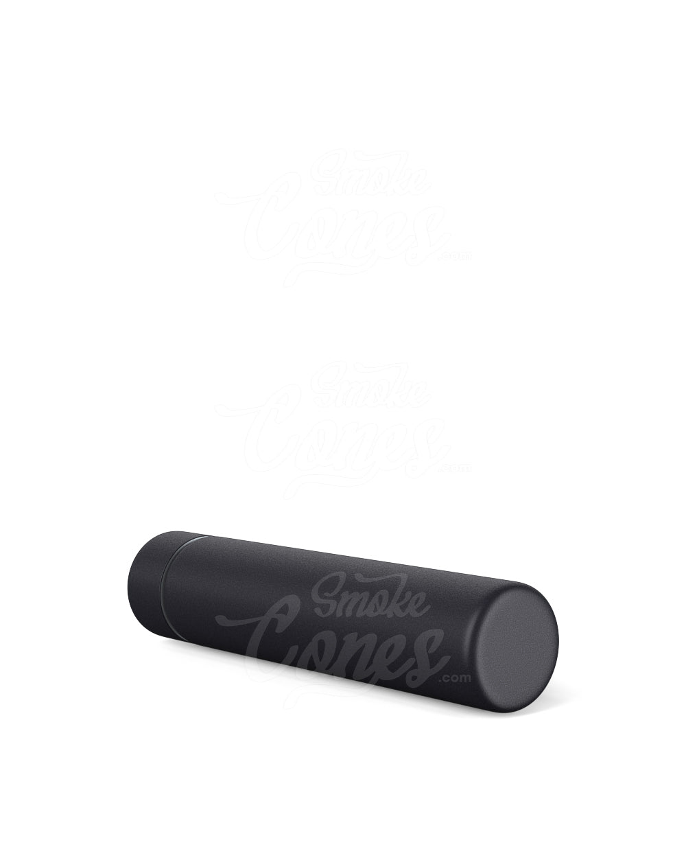 95mm Black Child Resistant Opaque Push Down and Turn Screw On Metal Pre - Roll Tubes w/ Cap 100/Box - 6