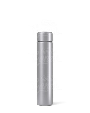 95mm Silver Child Resistant Opaque Push Down and Turn Screw On Metal Pre-Roll Tubes w/ Cap 100/Box