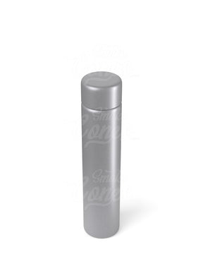 95mm Silver Child Resistant Opaque Push Down and Turn Screw On Metal Pre-Roll Tubes w/ Cap 100/Box