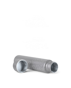 95mm Silver Child Resistant Opaque Push Down and Turn Screw On Metal Pre-Roll Tubes w/ Cap 100/Box