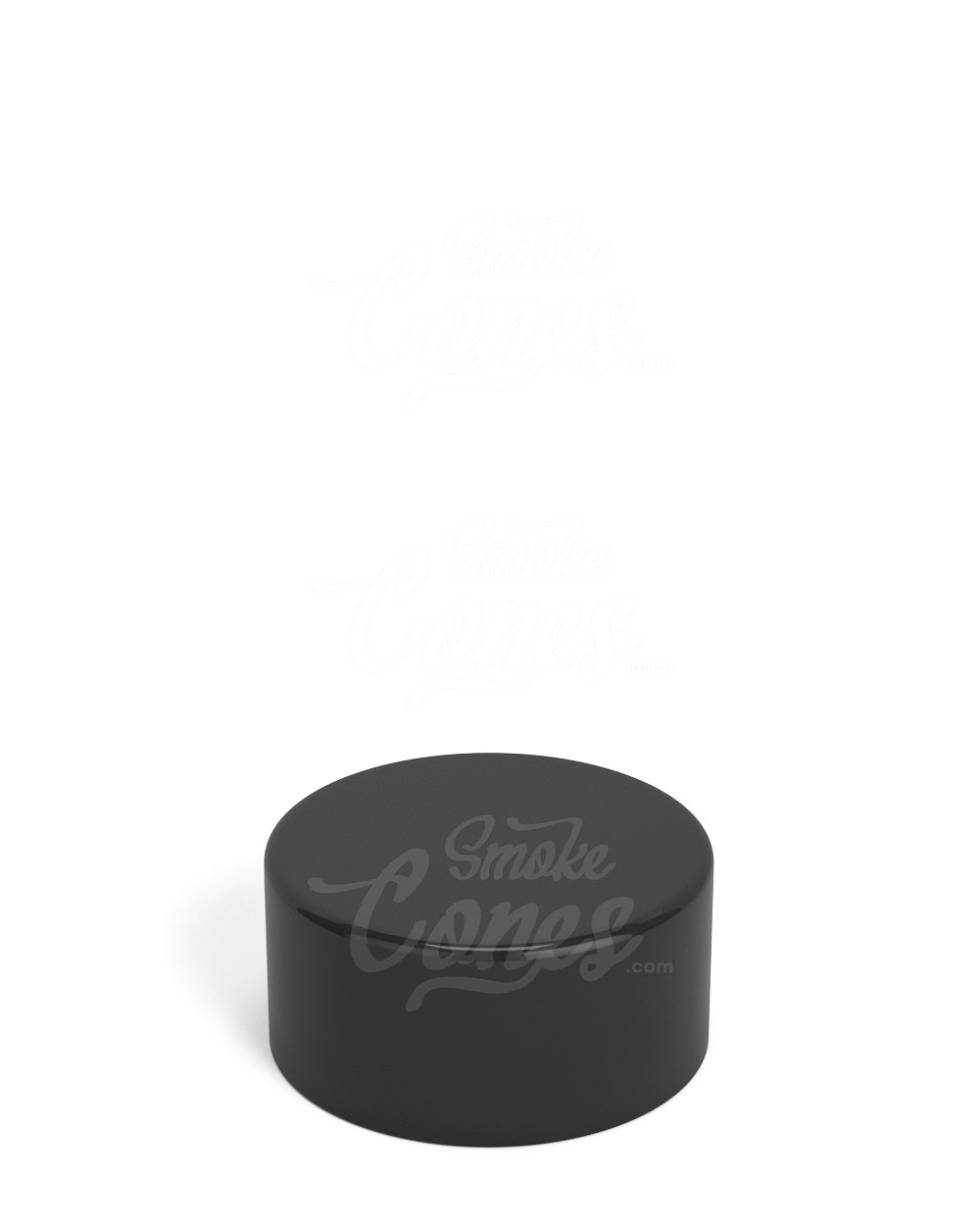 28mm Smooth Push and Turn Child Resistant Plastic Caps With Foil Liner - Glossy Black - 504/Box