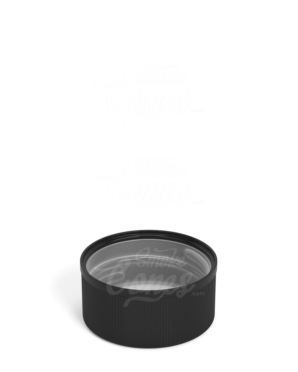 28mm Ribbed Push and Turn Child Resistant Plastic Caps With Foam Liner - Glossy Black - 504/Box - 2