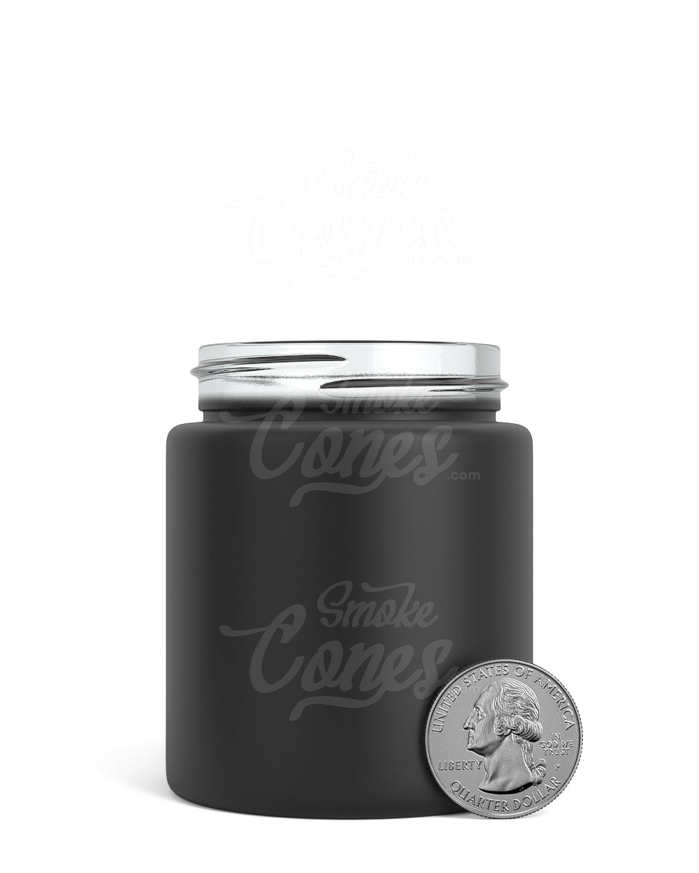 5oz Straight Sided 53mm Matte Black Glass Jars 32/Box