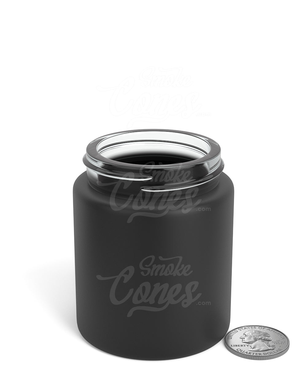 5oz Straight Sided 53mm Matte Black Glass Jars 32/Box