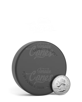 57mm Smooth Push and Turn Child Resistant Plastic Caps With Foam Liner - Semi Gloss Black - 72/Box