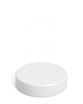 Child Resistant | Smooth Push Down & Turn Plastic Caps w/ Foam Liner | 57mm - Semi Gloss White - 72 Count