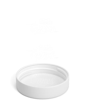 Child Resistant | Smooth Push Down & Turn Plastic Caps w/ Foam Liner | 57mm - Semi Gloss White - 72 Count