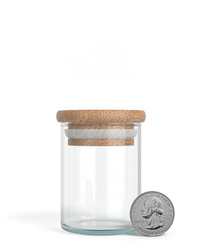 50mm Straight - Sided Clear 2oz Glass Screw Top Jars With White Lid 240/Box - 5