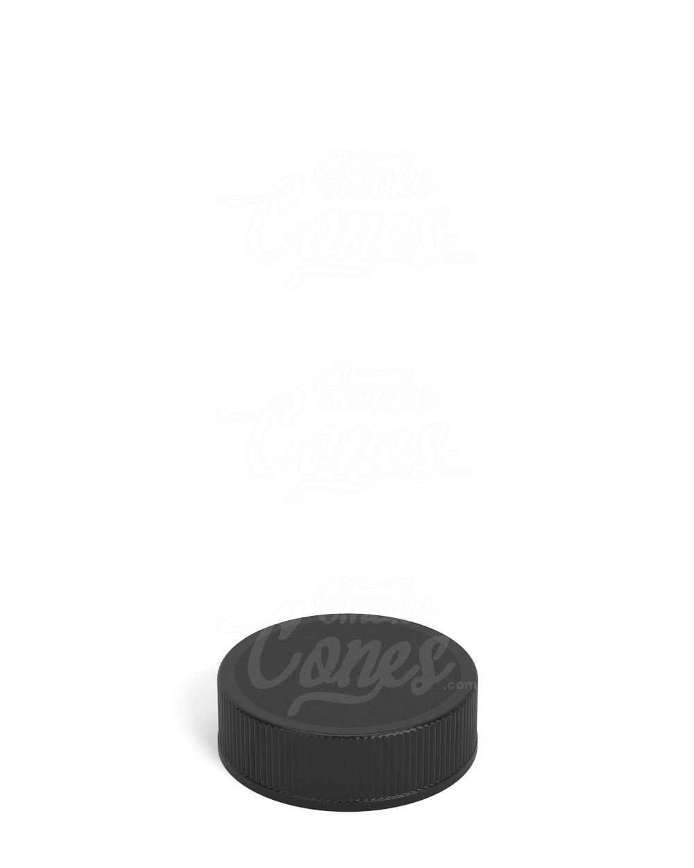 28mm Ribbed Screw Top Plastic Caps w/ Foam Liner - Matte Black - 250/Box