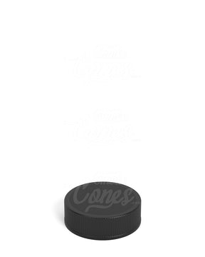 28mm Ribbed Screw Top Plastic Caps w/ Foam Liner - Matte Black - 250/Box