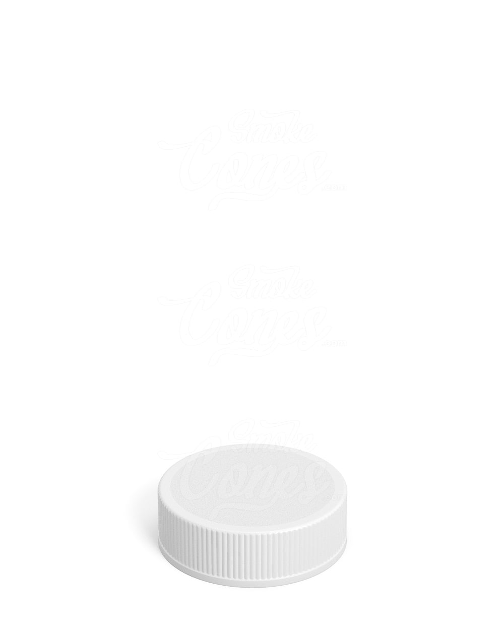 28mm Ribbed Screw Top Plastic Caps w/ Foam Liner - Matte White - 250/Box