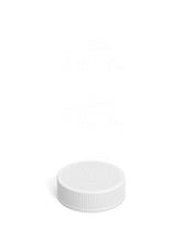 28mm Ribbed Screw Top Plastic Caps w/ Foam Liner - Matte White - 250/Box