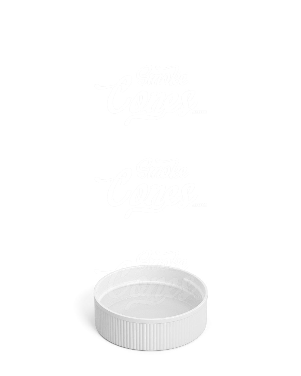 28mm Ribbed Screw Top Plastic Caps w/ Foam Liner - Matte White - 250/Box