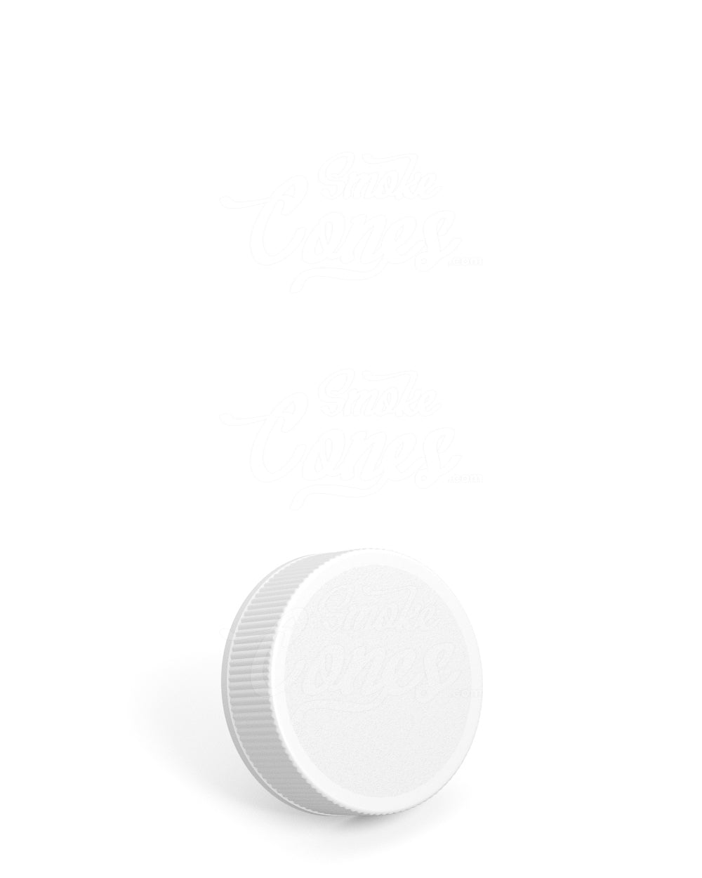 28mm Ribbed Screw Top Plastic Caps w/ Foam Liner - Matte White - 250/Box