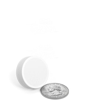 28mm Ribbed Screw Top Plastic Caps w/ Foam Liner - Matte White - 250/Box