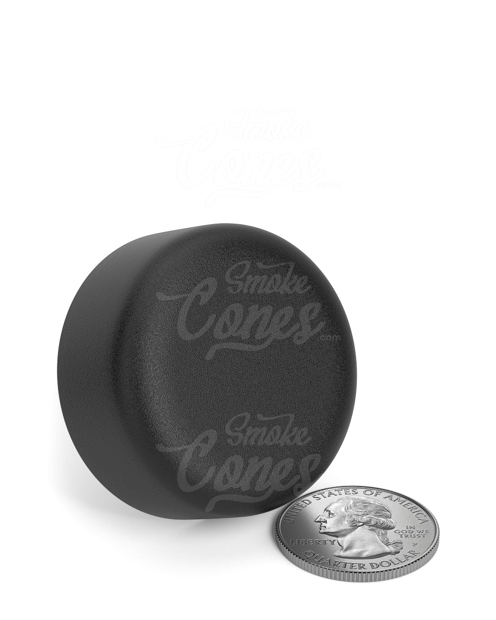 38mm Smooth Push Down & Turn Plastic Caps With Foam Liner - Matte Black - 320/Box