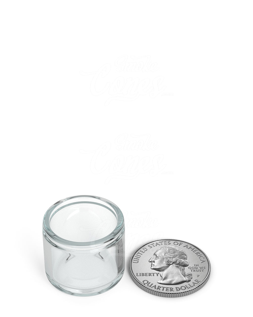 25mm Clear 6ml Glass Concentrate Jar w/ Clear Cap 144/Box - 6