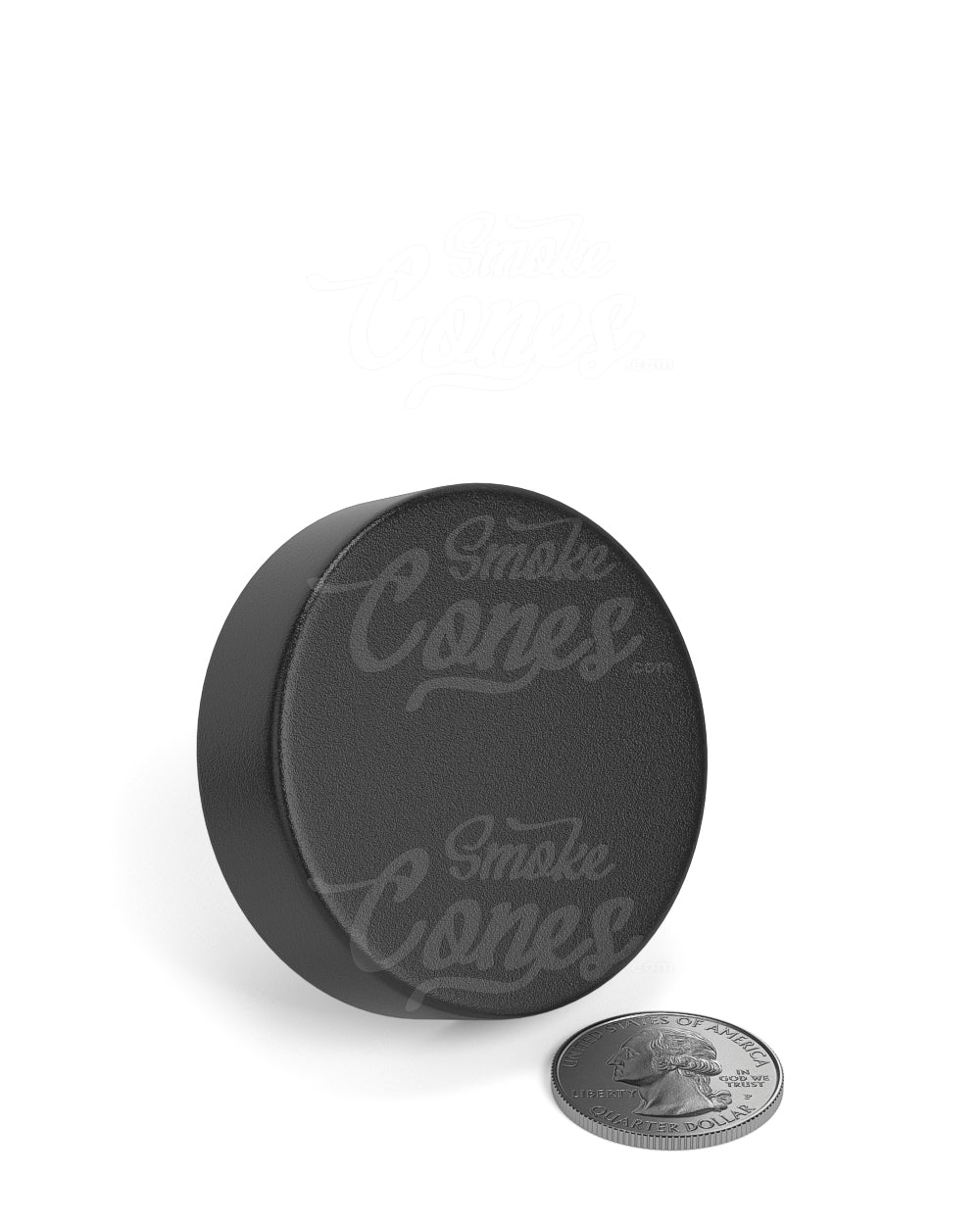 50mm Smooth Push and Turn Child Resistant Plastic Caps With Foam Liner - Matte Black - 100/Box