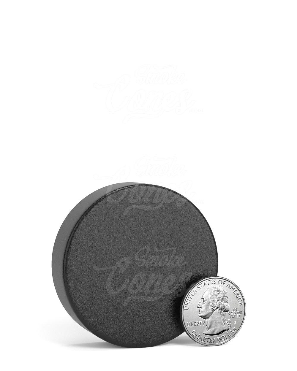 50mm Smooth Push and Turn Child Resistant Plastic Caps With Foam Liner - Matte Black - 100/Box