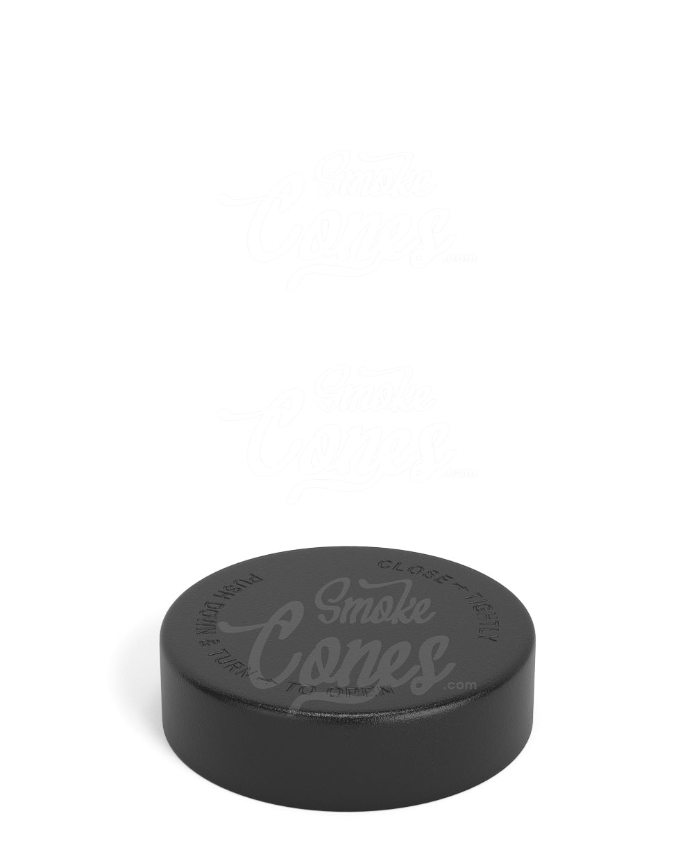 50mm Smooth Push and Turn Child Resistant Plastic Caps With Foam Liner - Black - 100/Box