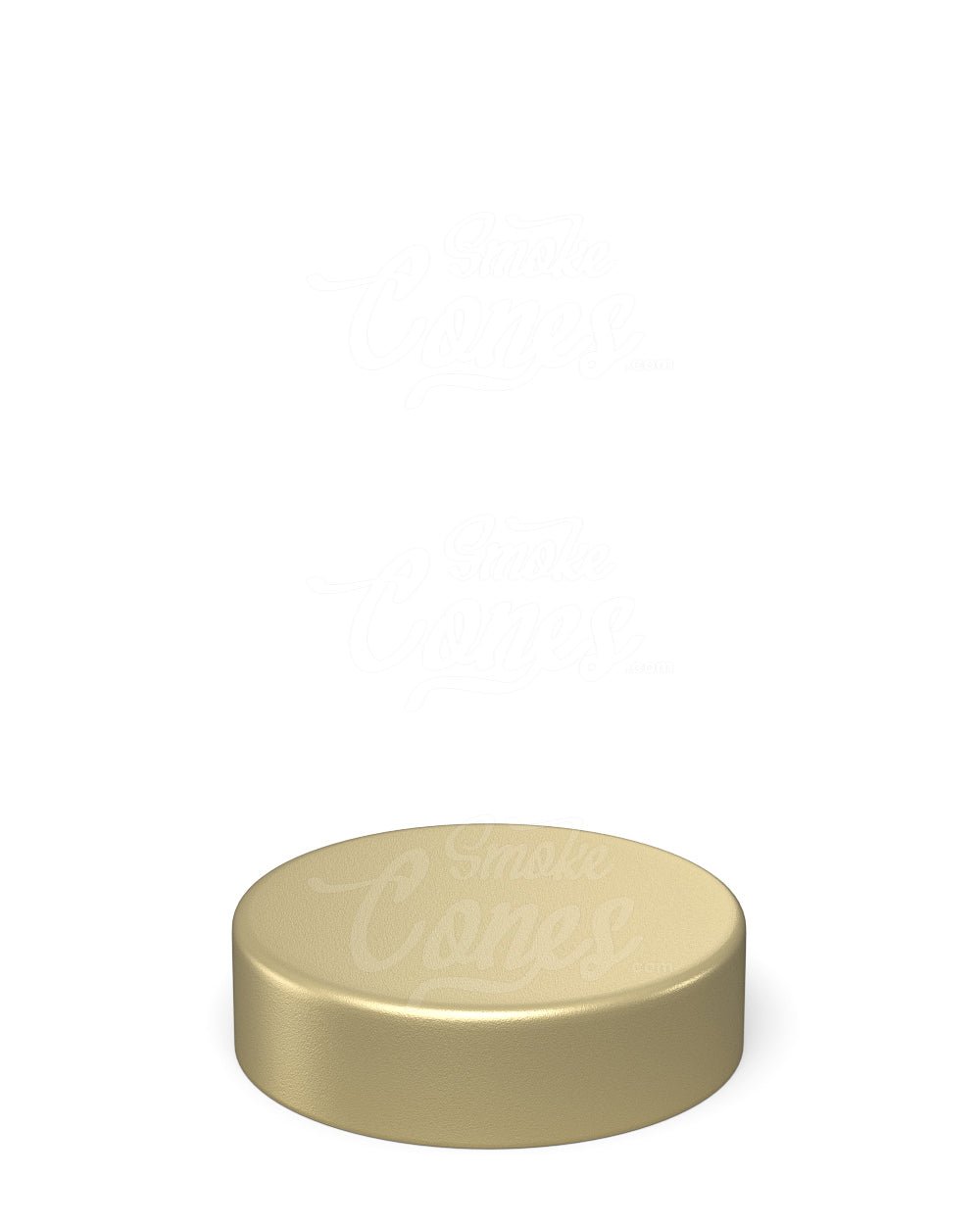 50mm Smooth Flat Push Down and Turn Plastic CR Caps with Foam Liner - Matte Gold - 100/Box - 1