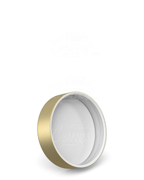 50mm Smooth Flat Push Down and Turn Plastic CR Caps with Foam Liner - Matte Gold - 100/Box - 4