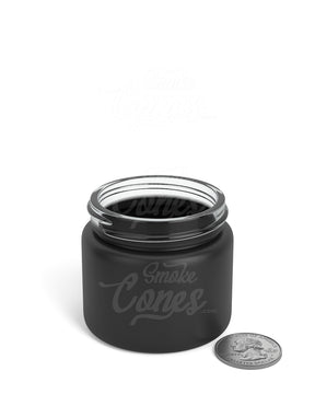 2oz Straight Sided 50mm Matte Black Glass Jars 200/Box