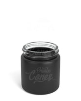 3oz Straight Sided 50mm Black Glass Jars 100/Box