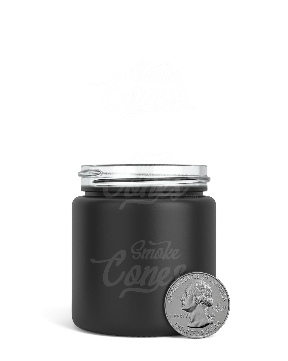 3oz Straight Sided 50mm Black Glass Jars 100/Box