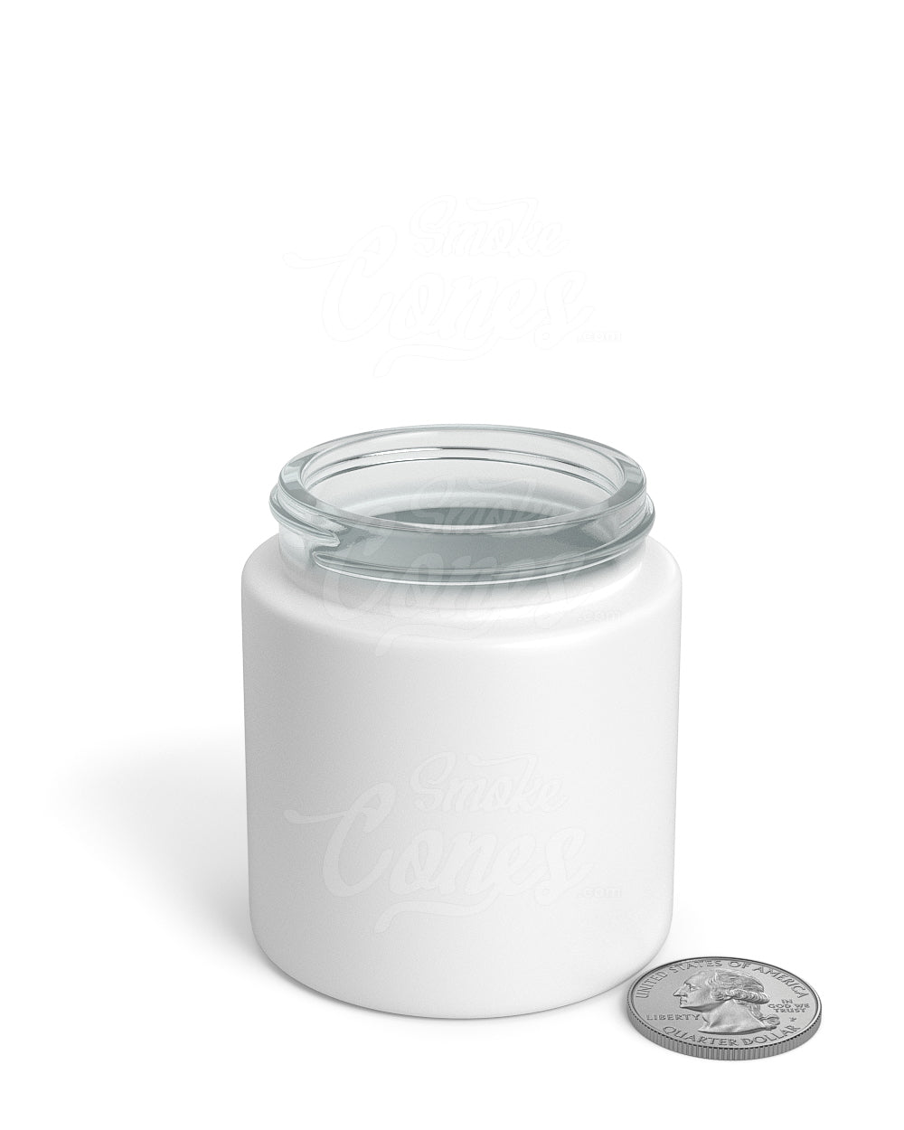 3oz Straight Sided Matte White Glass Jars 150/Box