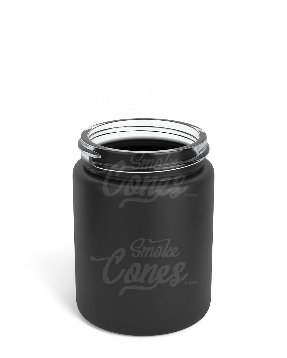 4oz Straight Sided 50mm Matte Black Glass Jars 100/Box