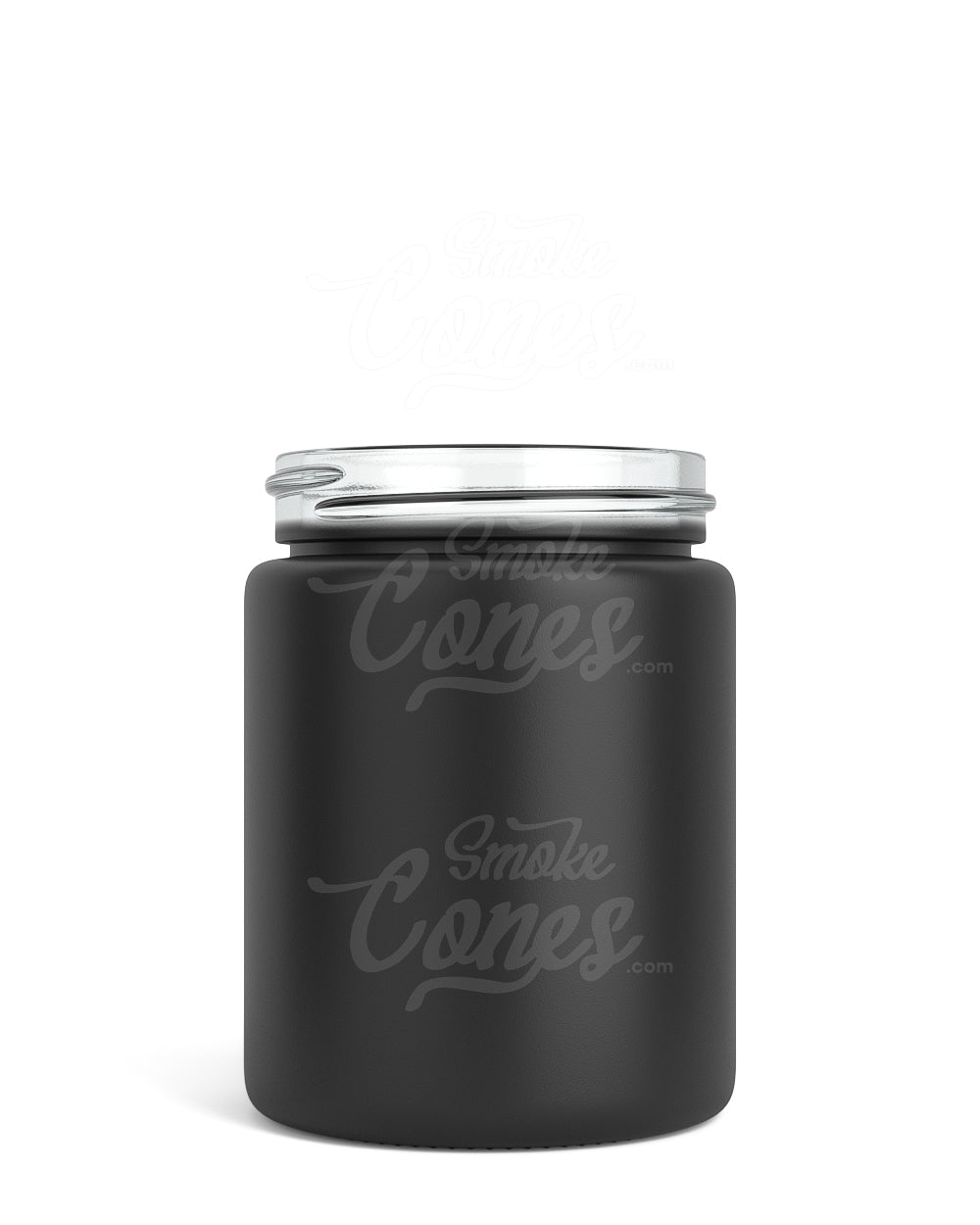 4oz Straight Sided 50mm Matte Black Glass Jars 100/Box