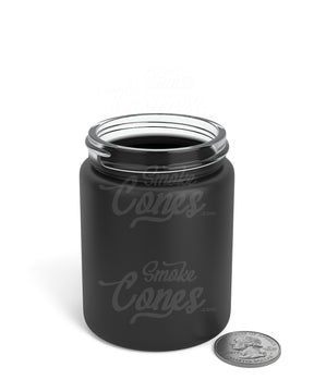 4oz Straight Sided 50mm Matte Black Glass Jars 100/Box