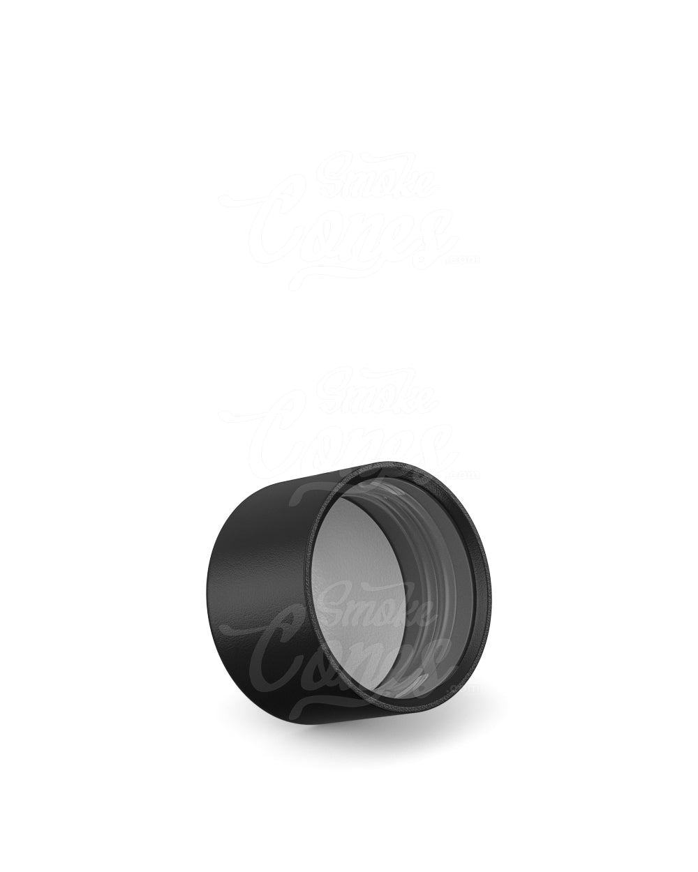 28mm Smooth Push and Turn Flat Plastic CR Caps For Wide Body Glass Tubes - Matte Black - 200/Box